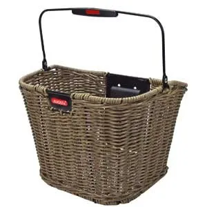 KLICKfix Fahrradkorb Structura Retro Olivbraun - Fahrradtaschen, wasserbeständiger Fahrradkorb aus Kunststoffbändern in olivbraun, ideal für den Vorderbau Ihres Fahrrads.