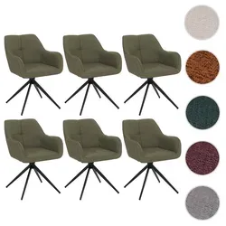 6er-Set Esszimmerstuhl HWC-O47, drehbar mit Armlehnen – modern und komfortabel