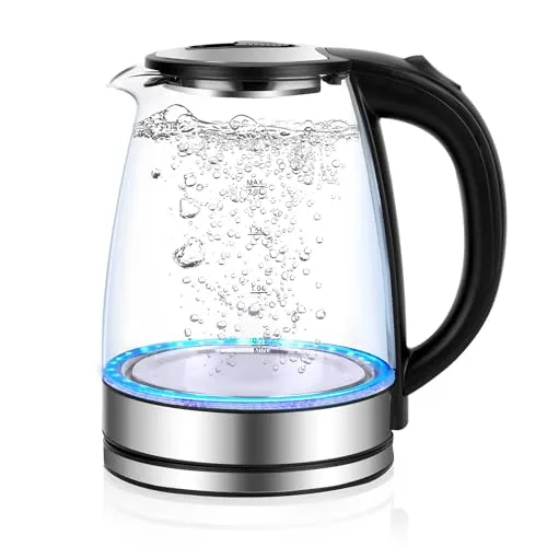 Glas Wasserkocher 2,0 Liter mit LED-Beleuchtung und 2300W