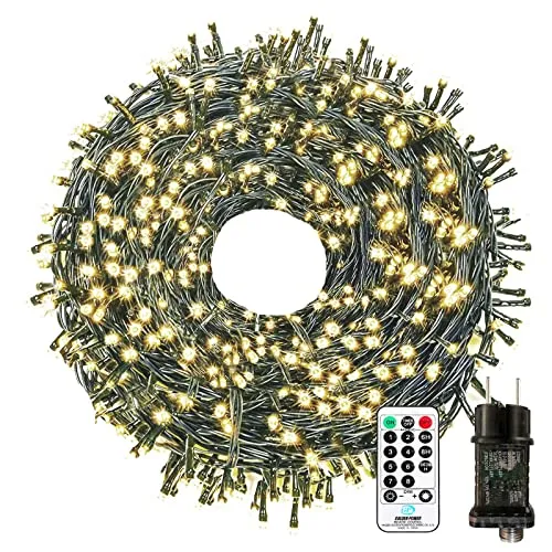 Lichterkette Außen Strom, 30M 300 LED Lichterkette Weihnachtsbaum Warmweiß