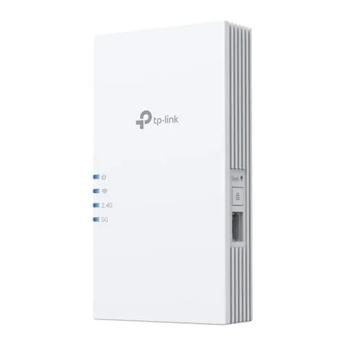 TP-Link RE220BE Wi-Fi 7 WLAN Verstärker BE3600, Dual-Band Range Extender bis zu 2882 MBit/s (5 GHz) + 688 MBit/s (2,4 GHz), EasyMesh, 1× Gigabit-LAN-Port, MLO, WPA3, MU-MIMO, Kompatibel mit Fritzbox