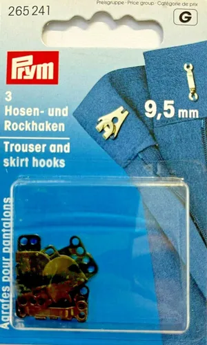 Hosen und Rockhaken 3 Stück 9,5 mm schwarz PRYM 265241 Haken Rock Bund Verschluß