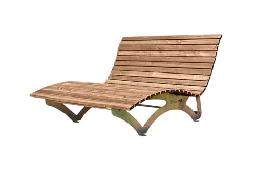 Waldsofa Classic mit Auflage und Schutzhülle - Gartenliege aus witterungsbeständiger Thermokiefer, ergonomisches Design für höchsten Komfort und inklusive wasserabweisender Premium-Auflage und Schutzhülle.