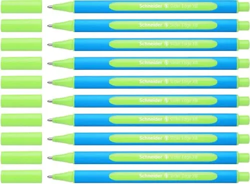 Schneider 152211 Slider Edge XB Kugelschreiber (Strichstärke: XB, dokumentenecht, Dreikant-Stift) 10er Packung hellgrün
