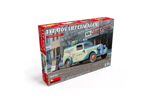 MiniArt 1:35 Lieferwagen Typ 170V Bausatz 550038040 - Plastikmodellbau für Automobile, detailgetreuer Bausatz mit umfangreichem Zubehör für authentische Modelle.