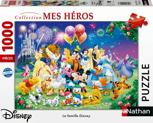 Nathan Puzzle 1000 Teile – Die Disney-Familie – Premium-Puzzle für Erwachsene und Kinder