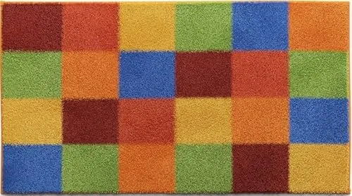 Grund Badematte BONA, 70x120 cm, kariert - Badteppich aus 100% Polyester, fußbodenheizungsgeeignet und mit rutschhemmendem Rücken für Sicherheit und Komfort im Badezimmer.