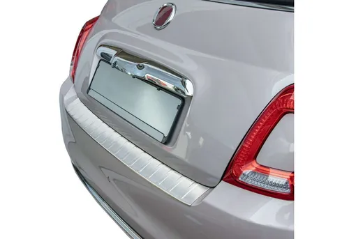 RECAMBO Ladekantenschutz für FIAT 500 FACELIFT & 500C CABRIO - Abdeckblenden für optimalen Schutz der Kofferraumkante. Hochwertiger V2A Edelstahl, 100% passgenau durch 3D-Form und einfache Montage mit Spezialklebeband.