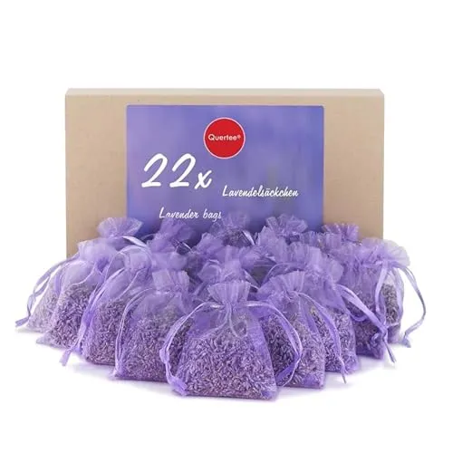 Lavendelsäckchen Lavendel Duftsäckchen 22x - Mottenschutz und Entspannung - 22 Lavendelsäckchen für natürlichen Mottenschutz und entspannenden Lavendelduft. Ideal für Kleiderschränke und Schlafzimmer, fördert einen ruhigen Schlaf und verbessert die Luftqualität.