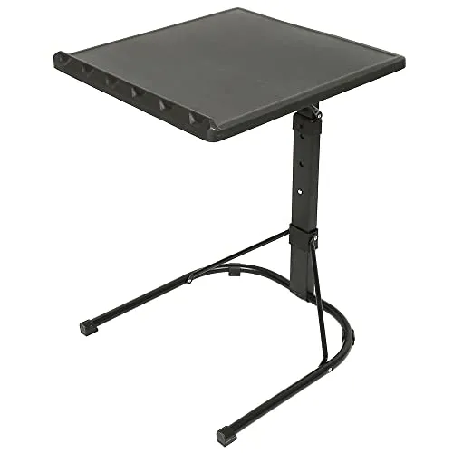 Rocita Beistelltisch, klappbar, tragbar, klappbarer Tisch für Laptop, höhenverstellbarer Tisch für Schlafzimmer, Wohnzimmer, Bett – zusammenklappbar – höhenverstellbar (43 x 43 x 58 – 69 cm), schwarz
