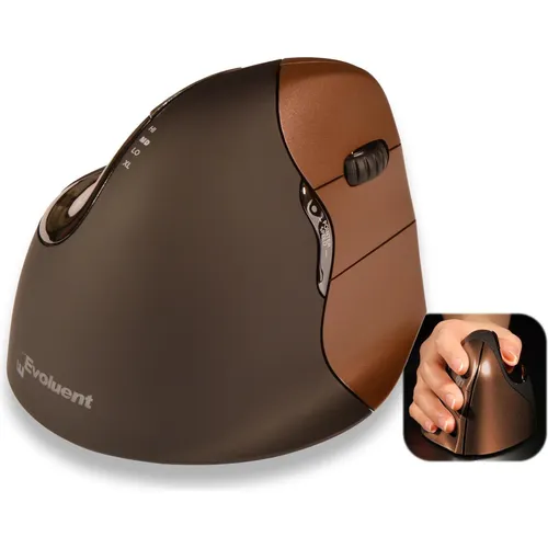 Evoluent Vm4sw Kabellose Maus - Ergonomische kabellose Maus, bietet Komfort für stundenlanges Arbeiten und reduziert Handgelenkschmerzen.