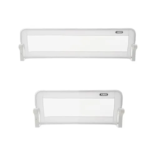 ABUS Bettgitter Eric - Faltbarer Rausfallschutz für Babys und Kinder - 2er Set (100 cm + 150 cm) in Weiß, extra hoch für optimalen Rausfallschutz, ideal für Reisen dank schnellem Auf- und Abbau.