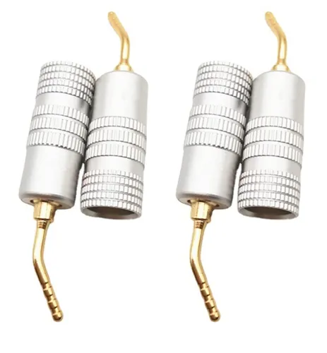 vergoldete 2 mm Bananenstecker, Schraub-Typ, Audio-Lautsprecher-Pin-Steck... 4 x