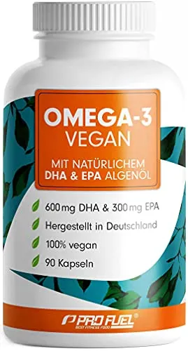 ProFuel Omega 3 - 90 Algenöl-Kapseln - Nahrungsergänzungsmittel mit veganem Algenöl, reich an DHA & EPA für eine optimale Omega-3-Versorgung. Ideal für Veganer und zur Unterstützung der Gesundheit.