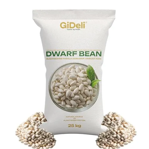 GiDeli Weiße Bohnen Getrocknet 25 kg - proteinreich, natürliche Hülsenfrüchte ohne Zusätze - ideal für Suppen, Eintöpfe, Salate - Küche, Gastronomie, Catering