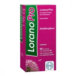 Loranopro 0,5 Mg/ml Lösung - Loranopro 0,5 Mg/ml Lösung für eine zuverlässige Unterstützung bei Allergien. Ideal für Kinder ab 2 Jahren, bietet es eine praktische Einnahmeform und enthält bewährte Inhaltsstoffe.