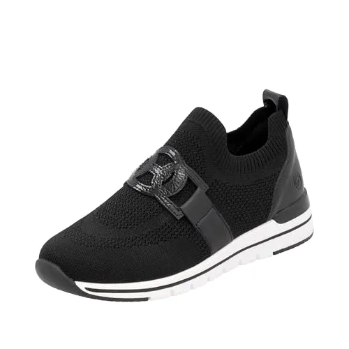 Remonte Damen R6713 Slipper, Schwarz, 43 EU - Slipper & Mokassins für Damen mit Komfortweite, herausnehmbarer Einlegesohle und extra weichem Fußbett für höchsten Tragekomfort.