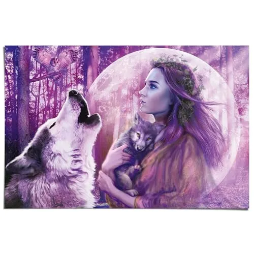 Reinders! Poster Vollmond Wölfe, (1 St) in lila von Reinders!
