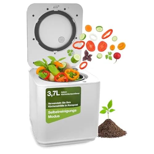 Rosenstein & Söhne Bioabfall Kompostierer: Elektrischer Kompostierer, 3,7 l, 550 W, Autoclean, Aktivkohlefilter (Automatische, Tischkomposter)