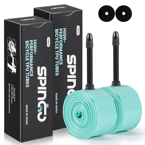 2er-Pack SPINGO TPU Schlauch Rennrad 700C x 23–32C, Ultraleicht 46g Rennrad Schlauch Pannensicher TPU Fahrradschlauch mit Presta Ventil 48mm/60mm/80mm