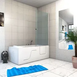 Seniorendusche und Sitzwanne Kombination Wanne mit Tür S17D-EH-L-EC 150x75x194cm