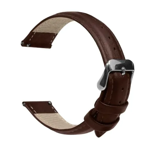 OcioDual Uhrenarmband 22mm Dunkelbraun, Armbanduhr Herren, Uhrenarmbänder für Herren, Brauner Faden, Uhrenarmband 22mm für Smartwacth Damen, Schnellverschluss, Armband Smartwatch