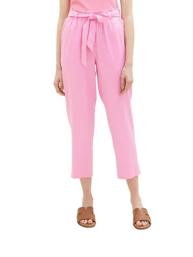 TOM TAILOR Denim Damen Relaxed Tapered Hose mit Bindegürtel