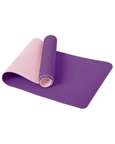 Good Nite Gymnastikmatte Yogamatte Fitnessmatte Rutschfest Trainingsmatte Sport Turn Matten Pilates Matte Bodenturnmatte Mit Tragegurt 183 x 61 x 0.6 cm (Lila/Rosa)