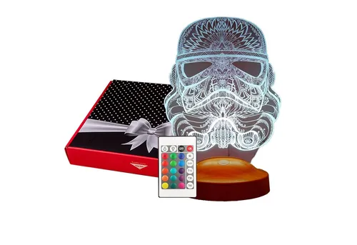 Geschenkelampe LED Nachttischlampe Star Wars Stormtrooper 3D Nachtlicht Geschenk für Jungen, Leuchte 7 Farben fest integriert, Star Wars Geschenkartikel, Geburtstagsgeschenk für Freunde, Star Wars Fans