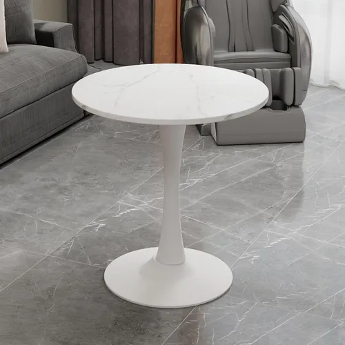 Odikalo Couchtisch Beistelltisch Schwarz Weiß Grau – Eleganter Wohnzimmertisch mit Marmorplatte