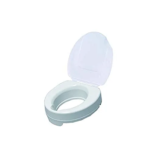 Drive Medical Toilettensitzerhöhung Ticco mit Deckel - Toilettensitzerhöhung für bis zu 225 kg, 15 cm hoch, ideal für mehr Komfort und Sicherheit im Badezimmer.