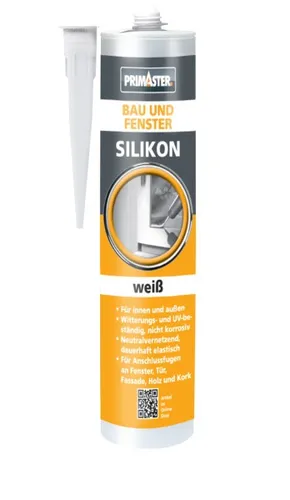 Primaster Bau und Fenster Silikon weiß 310 ml Bausilikon