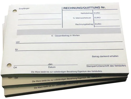 3x Quittungsblock Quittungen A6 quer SD Quittungsblöcke SD gelocht (22233)