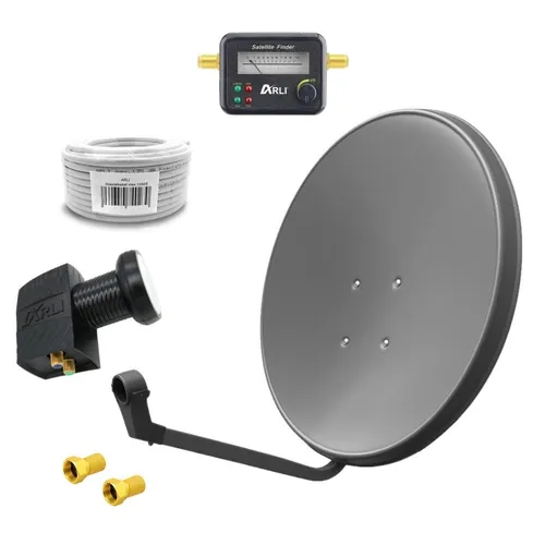 60cm HD Sat Anlage mit Twin LNB und 50m Koaxialkabel - SAT-Antenne für 2 Teilnehmer mit extrem hoher Frequenzstabilität und wetterfestem Design. Genießen Sie auch bei schlechtem Wetter eine einwandfreie UHD 4K Bildqualität.