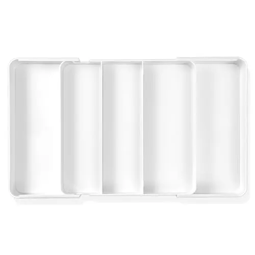 WUFANC Besteckkasten für Schubladen, Verstellbarer Besteckeinsatz für Schubladen, Tiefe 27 cm, Erweiterbar auf 45,5 cm. Abnehmbar Schubladeneinsatz Küche, Besteckschublade Einsatz für Besteck