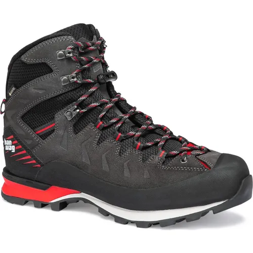 Hanwag Makra Pro GTX Wanderschuhe 9,5 (44) - Leichte und stabile Wanderschuhe für anspruchsvolle Bergtouren, mit wasserdichter GORE-TEX Membran und optimaler Dämpfung dank PU-Absatz.