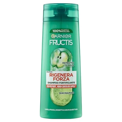 Garnier Fructis Stärkendes Shampoo für brüchiges Haar, bruchsicher, stärkende Wirkung, mit Apfelextrakt und Niacinamid, regeneriert Kraft, 250 ml