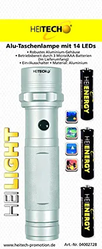 HEITECH Alu Taschenlampe mit 14 LEDs