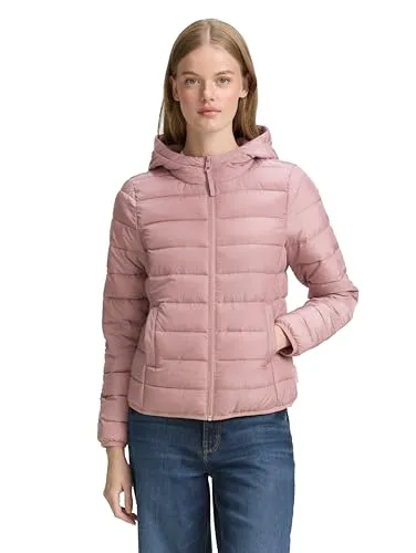 TOM TAILOR Denim Damen 1042098 Jacke - Bristly Rose, L - Funktionsjacke mit seitlichen Taschen und Kapuze, aus nachhaltigem REPREVE-Material für leichten Tragekomfort. Ideal für Frühling und Herbst.