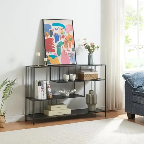 [en.casa] Konsolentisch Oxelösund - Beistelltisch im Industriestil - Drohnen-Zubehör: Vielseitiger Konsolentisch mit großzügiger Tischplatte und offenen Ablagefächern für ordentliche Aufbewahrung. Ideal für Flur oder Wohnzimmer.