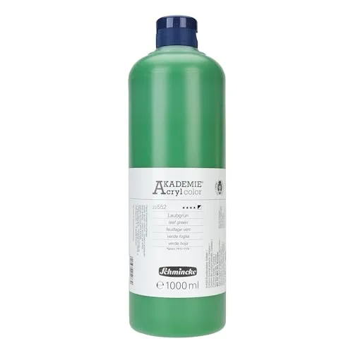 Schmincke AKADEMIE® Acrylfarbe Laubgrün 1 Liter - Hochwertige Künstler-Acrylfarbe in Laubgrün für brillante Ergebnisse. Ideal für Einsteiger und Profis, perfekt zum Mischen und für alle Acryltechniken. Made in Germany mit geprüfter Qualität.