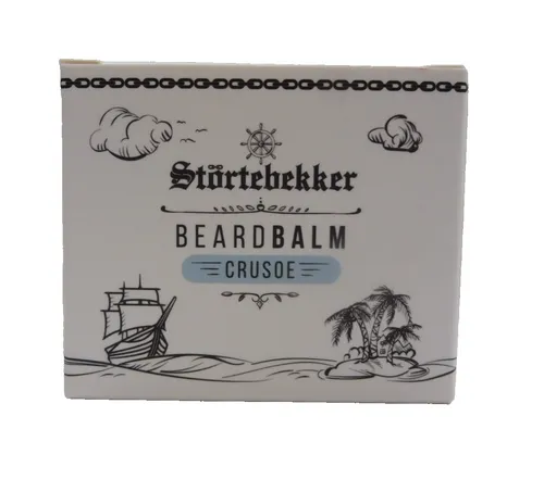 Störtebekker® Premium Beard Balm - Bartpflege & Styling mit Crusoe Duft - Balms für Nachbehandlungen - Pflegt den Bart, lindert Juckreiz und bietet einen herrlichen Duftmix aus Zitrus, Vanille und Sandelholz. Hochwertige Inhaltsstoffe, 100% kompostierbar und Made in Germany.