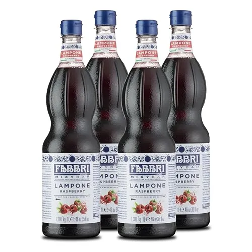 FABBRI Mixybar Himbeersirup 1L - Säfte: Intensiver Himbeergeschmack, ideal für Cocktails, Smoothies und Desserts – ohne Konservierungsstoffe, glutenfrei und hochwertig verarbeitet.