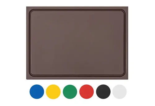 Muvell stabiles Schneidebrett Kunststoff | Braun 35x25x2 cm - Hackbrett aus hochwertigem HDPE 500, spülmaschinenfest und extra dick für Langlebigkeit. Antirutsch-Struktur sorgt für sicheres Schneiden, mit Saftrille für vielseitige Nutzung.