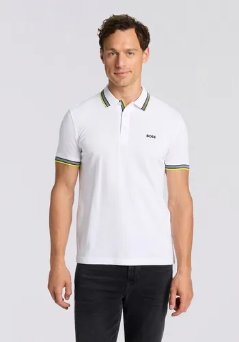 BOSS GREEN Paddy Poloshirt mit Flachstrickkragen - Vielseitiges Poloshirt für jeden Anlass. Das atmungsaktive Baumwollmaterial sorgt für hohen Tragekomfort. Perfekt kombinierbar mit Chinohosen oder Jeans für einen sportlichen Look.