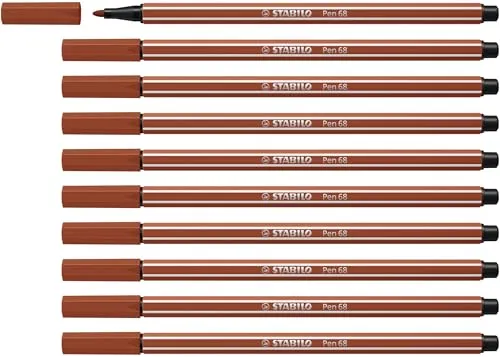 STABILO - Premium-Filzstift - Pen 68-10er Pack - rötel