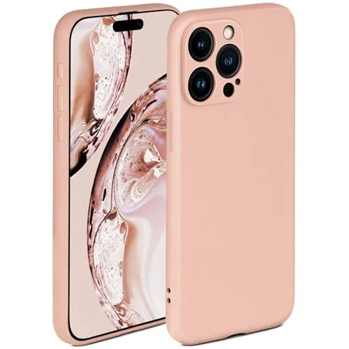 ONEFLOW Soft Case für iPhone 15 Pro Max Hülle aus Silikon mit Kameraschutz, Silikonhülle mit erhöhtem Schutz fürs Display, Backcover Schutzhülle, weiche Handyhülle, Rosa