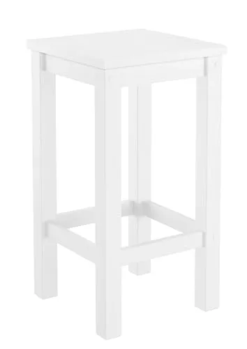 Erst-Holz Weißer Barhocker V-90.71-44-45W
