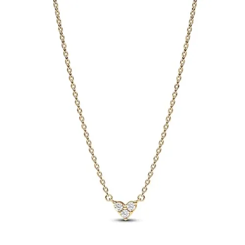 PANDORA Timeless Drei Sterne Herz Collier-Halskette - Ketten für Damen mit funkelnden Zirkonia-Steinen, inspiriert von ewiger Liebe, perfekt für jeden Anlass und ein stilvolles Statement.