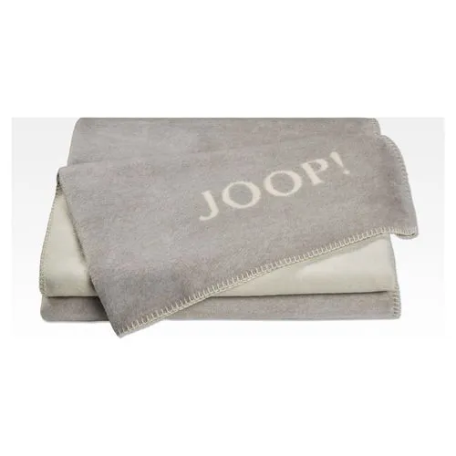 Joop! Plaid Decke Uni Doubleface Ecru-Rauch in grau von JOOP! Living